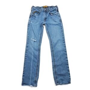 ARIAT REBAR M5 Slim Straight Men's 30x34 Distressed Stretch Workwear Western